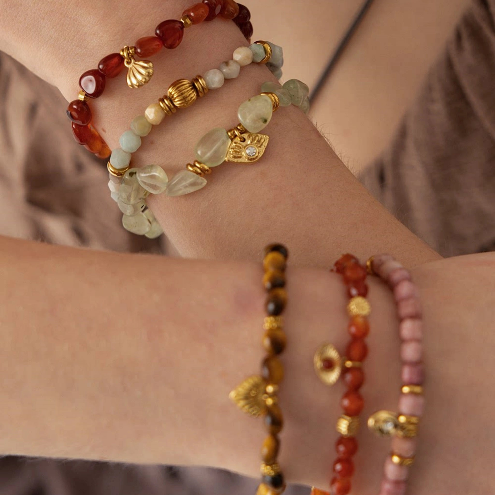 Original Niche-style Beaded Stretch Bracelet - Abundance, Peace and Self-acceptance