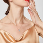 Collier Lune Bleue Mystique et Étoile Blanche Pure
