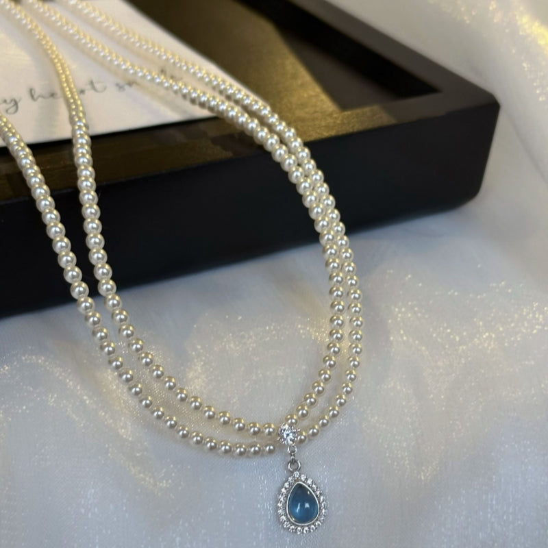 Teardrop Sky Natural Aquamarine Necklace - Find Inner Peace