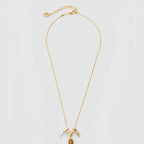Collier en pierre œil de tigre naturelle, pendentif enveloppe perle, pour femme