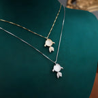 Pendentif Trèfle à quatre feuilles bleu en cristal naturel – Cadeau porte-bonheur pour elle / Maman