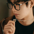 Natural Tiger Eye Stone Necklace — Men's Light Luxury Minimalist Long Style