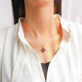 Onyx Lucky Clover Necklace, Two-Way Wear Reversible Design
