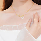 Romantic Ginkgo Leaf Ping An Kou Necklace - Togetherness & Eternity