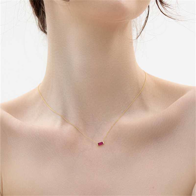 Birthstone Necklace for Women, Minimalist High-end Clavicle Chain