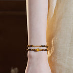 Natural Tiger Eye Stone Bracelet — Fortune-Attracting & Luck-Boosting Double Layer Stacked