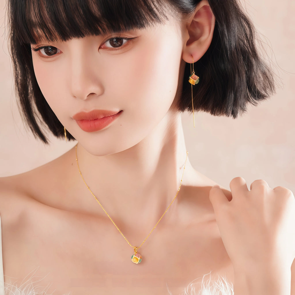 Collier Sakura en jade Hetian