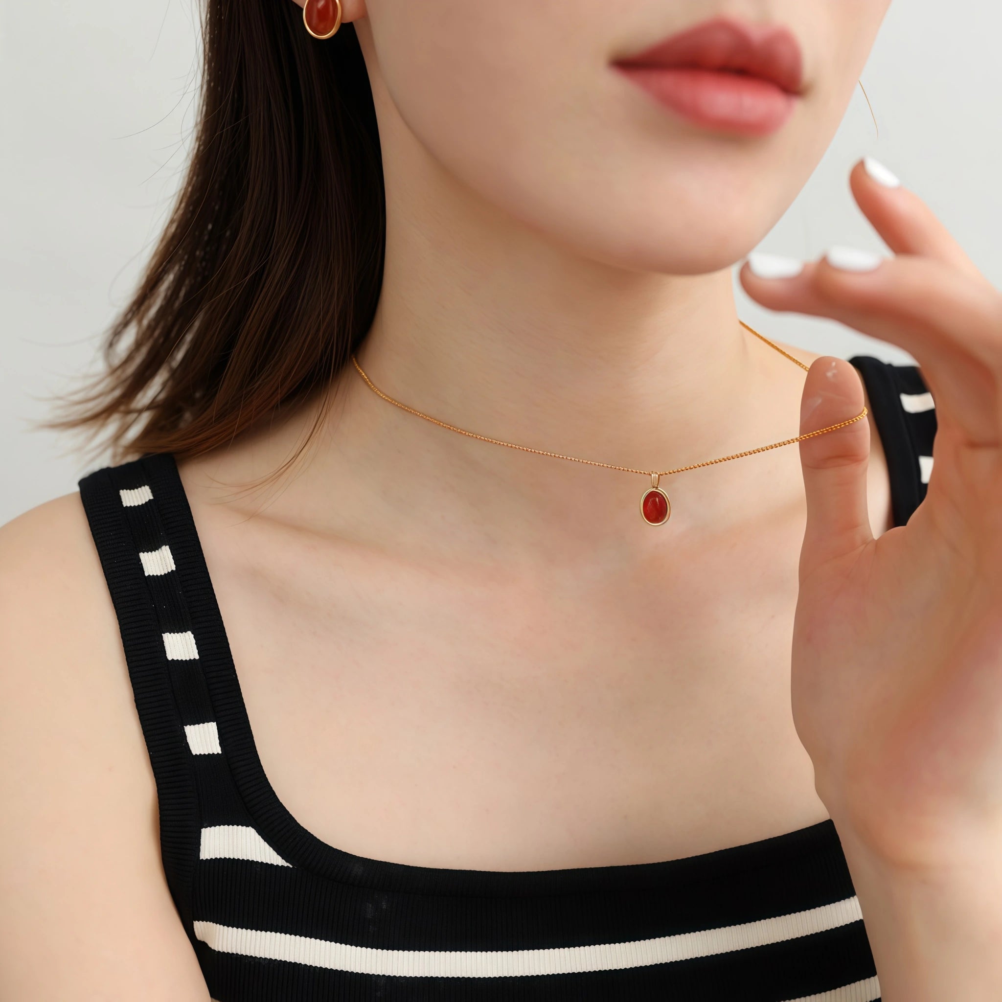 Collier Sakura en jade Hetian