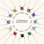 12 Birthstone Necklace for Women 925 Sterling Silver Dainty CZ Pendant Necklace Personalized Birthday Gift