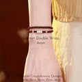 Garnet Stackable Bracelet with Cat Charm - Vitality & Gentle Protection