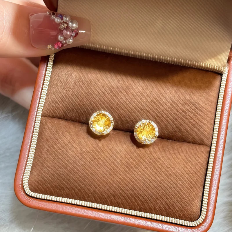 Firework Cut Citrine Earrings – Attract Wealth & Career, Super Sparkle Energy