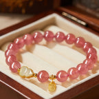 Bracelet en quartz fraise naturel "Gentle Soul"