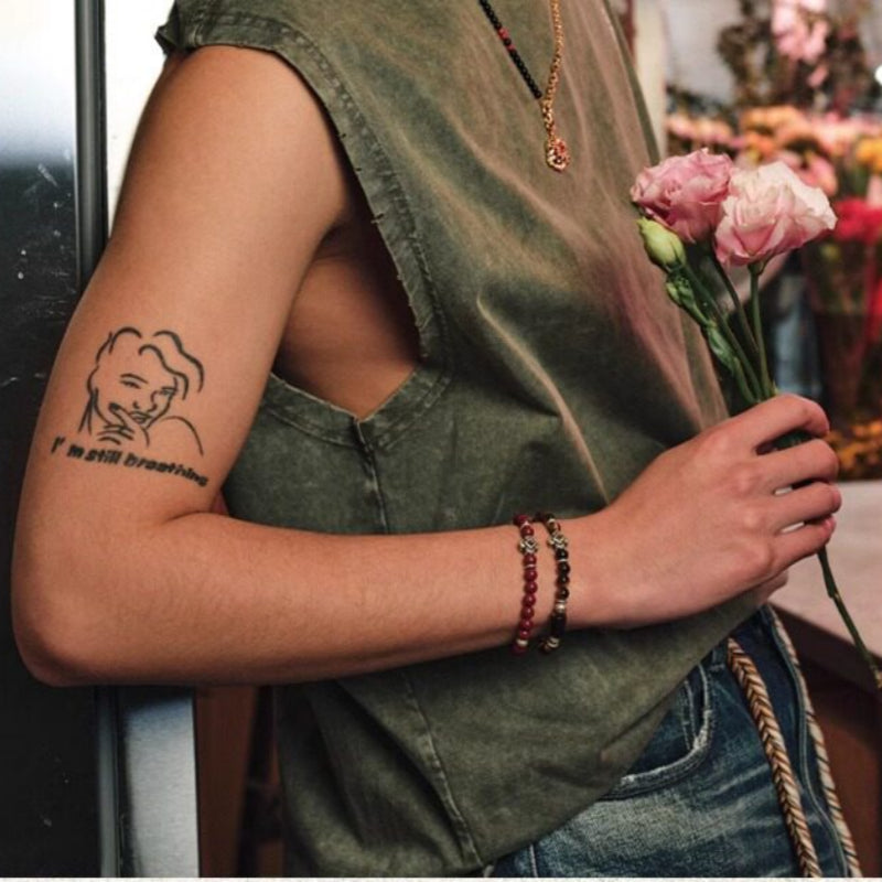 Bracelet Œil de Tigre naturel, runes anciennes — Cadeau de couple pour petit ami