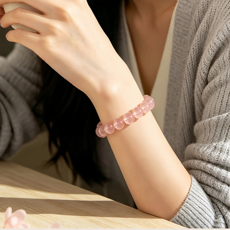 Bracelet Rose en Cristal Naturel pour l'Amour et le Romance