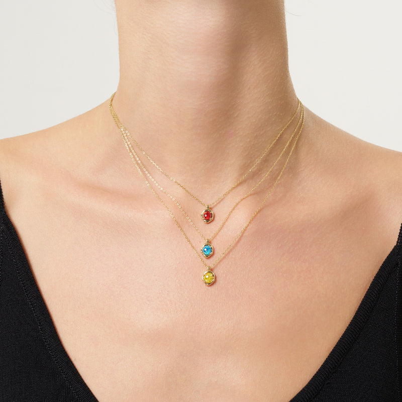 IT'S ME Series S925 Silver Birthstone Necklace, Women Dainty Clavicle Chain, Perfect Birthday Gift