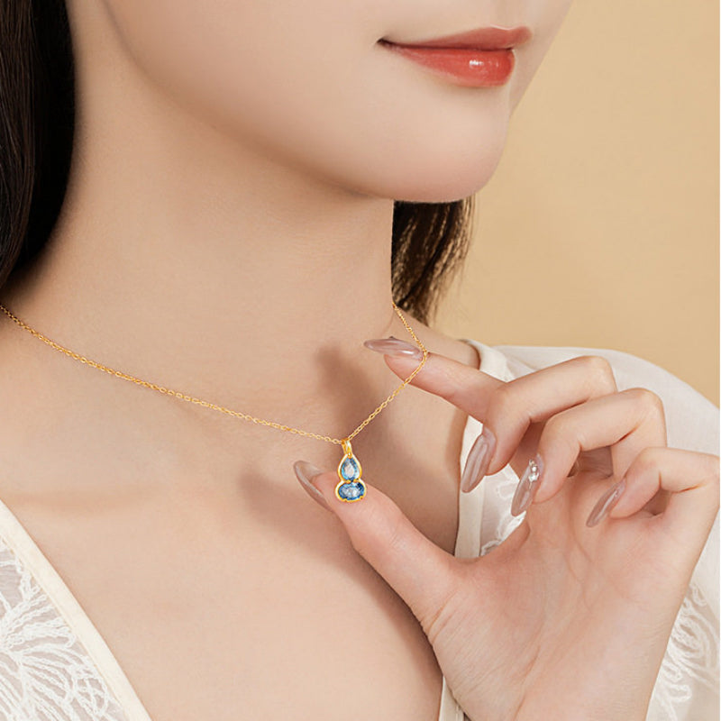 Birthstone Necklace for 12 Months, Lucky Fortune Pendant Birthday Gift for Her