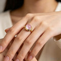 Rose Natural Quartz Ring - Attract Goodness  and Manifest Intentions