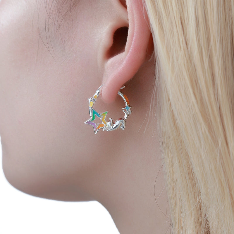 Boucles d'oreilles bouclier de veille