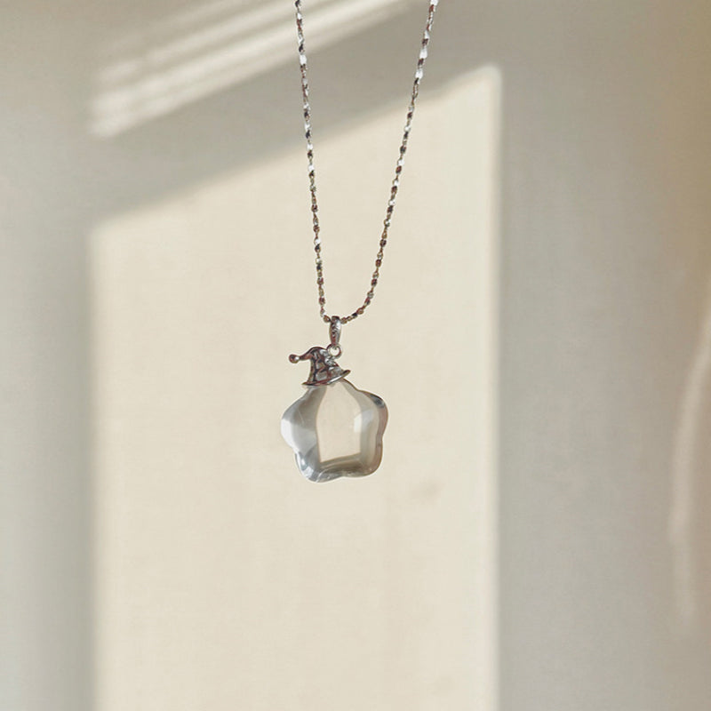 AA Clear Quartz Chubby Star Necklace – Purify Aura, Manifest Wishes