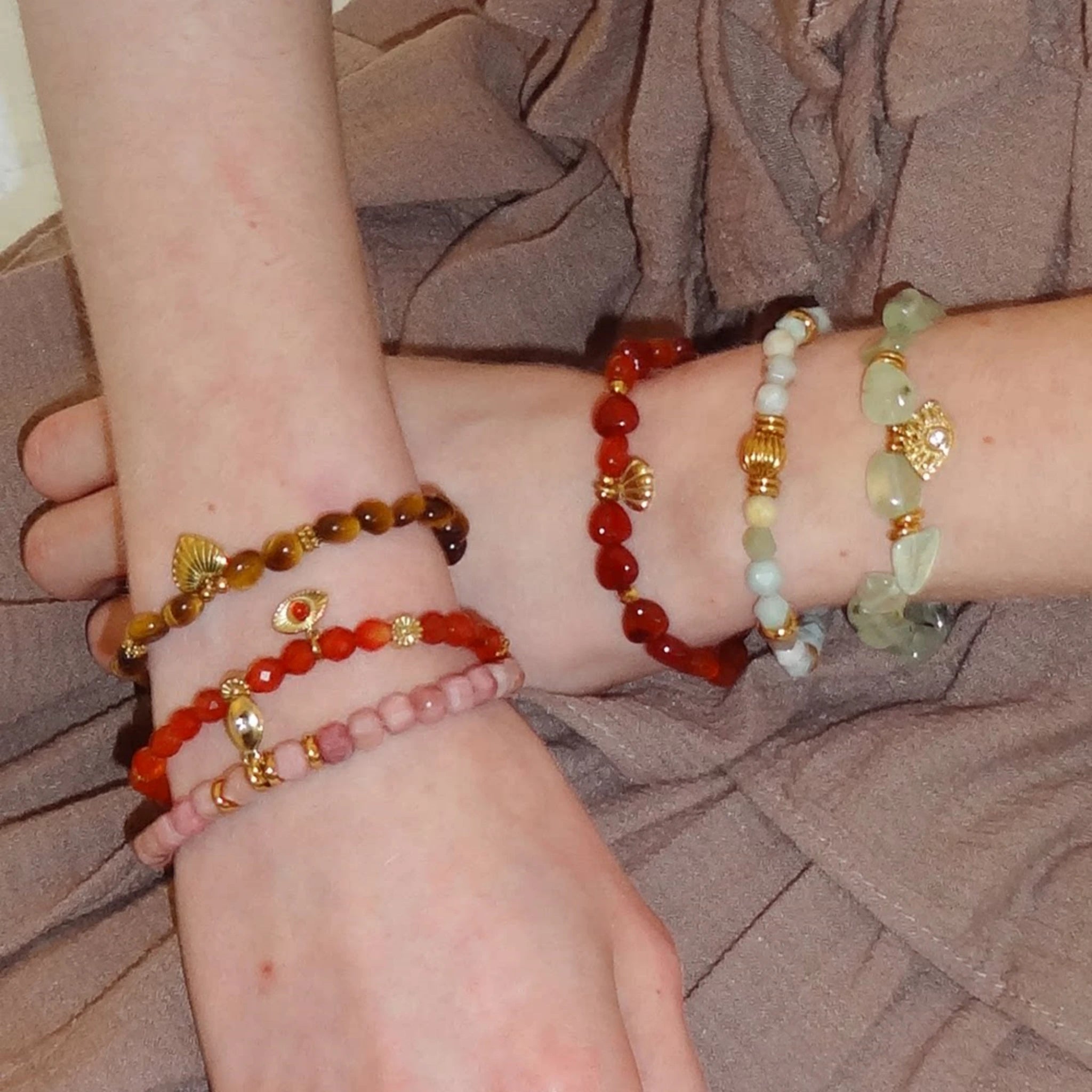 Original Niche-style Beaded Stretch Bracelet - Abundance, Peace and Self-acceptance