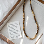 Natural Tiger Eye Stone Necklace — Fashionable Light Luxury Layered Choker Necklace