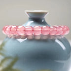 Bracelet en Quartz Fraise Naturel Rose Link