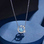Blue Tears Moon & Star Necklace