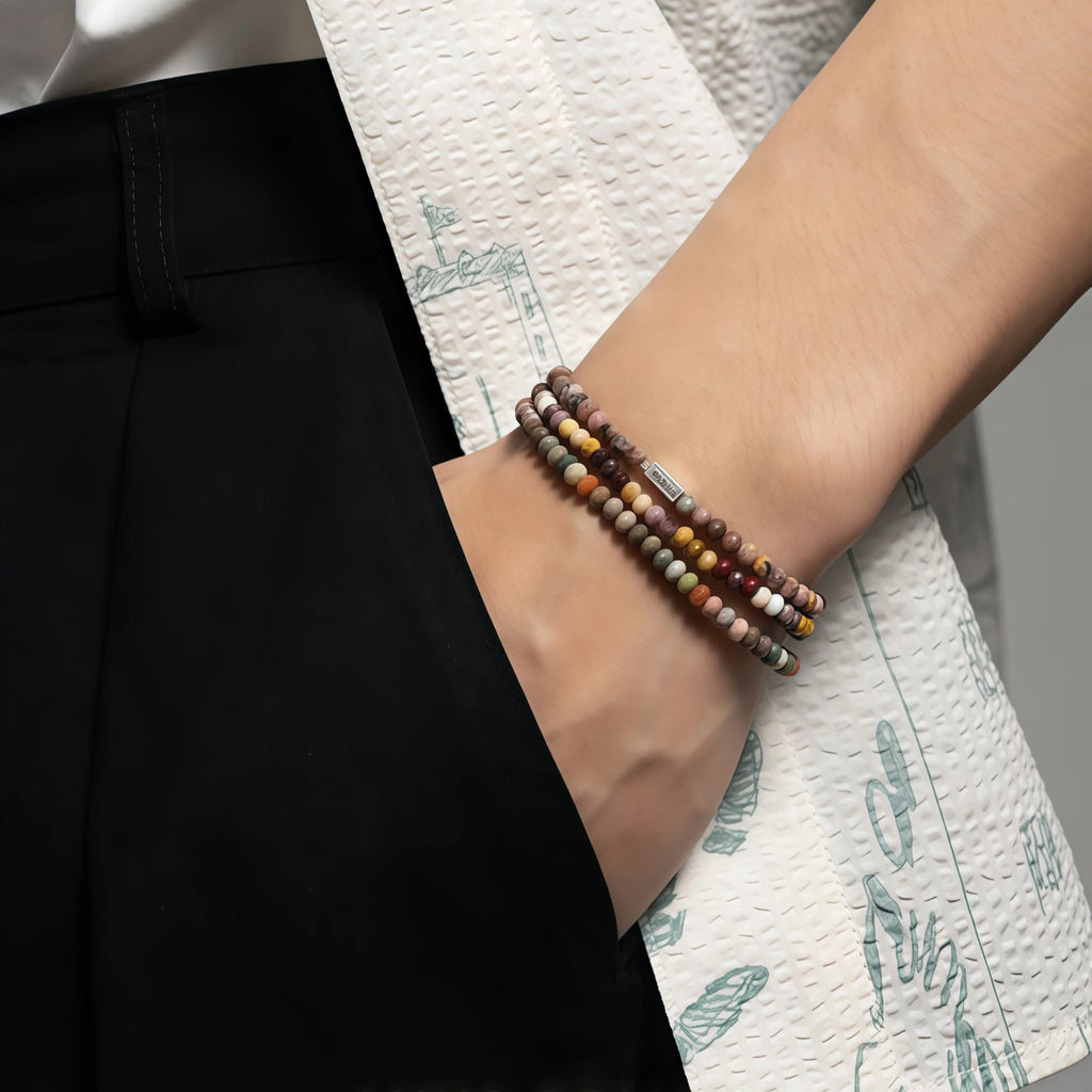 Multicolor Natural Gemstone Beaded Bracelet - Sharpen Insight Inspire Bravery