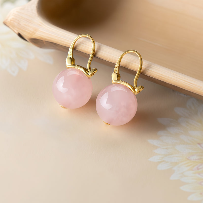 Natural Pink Crystal Earrings - Nirvana Calm