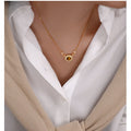 Natural Tiger Eye Stone Necklace - Vintage Roman Texture Button Clasp