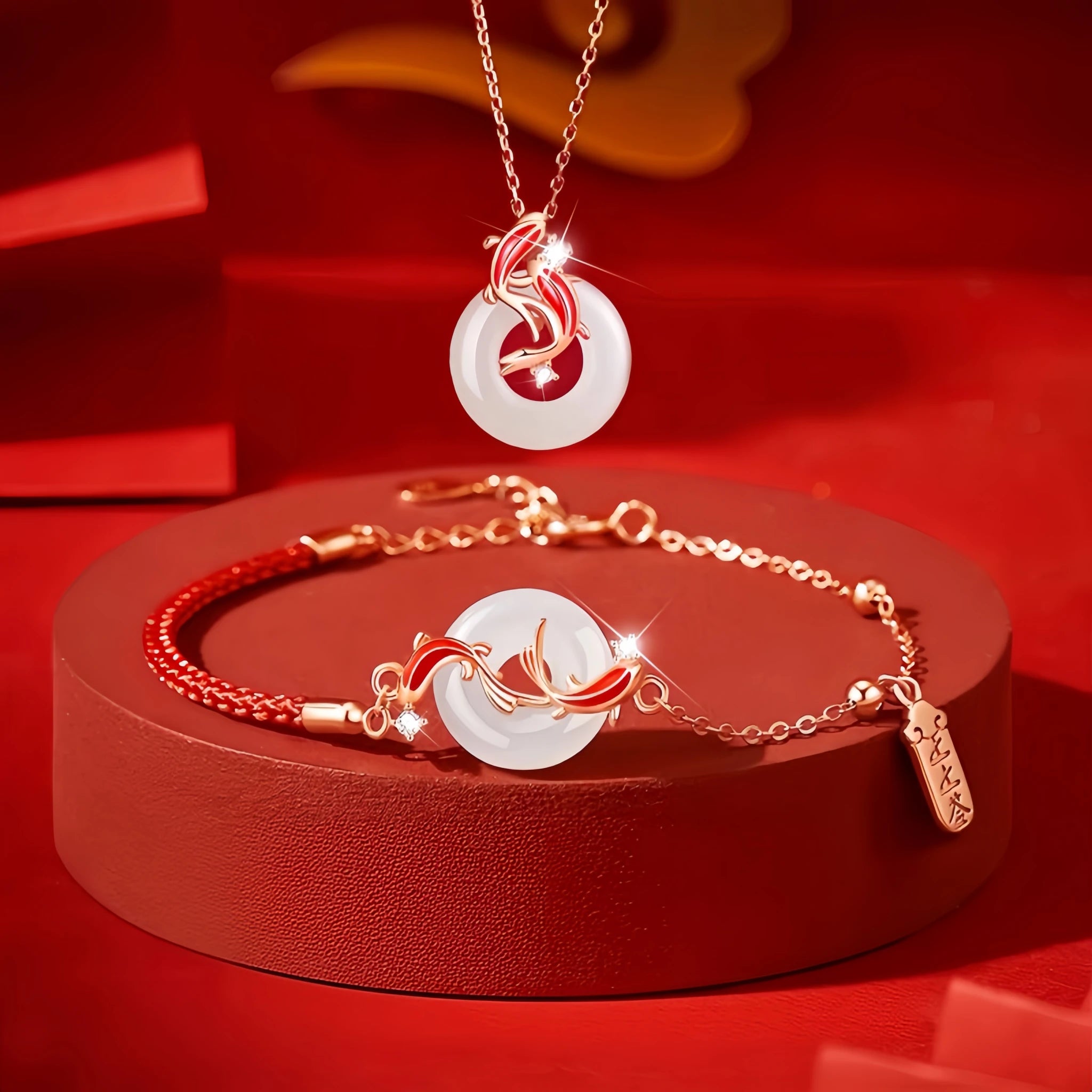 Ping An Kou Bracelet & Necklace Set - Blessed with Good Fortune