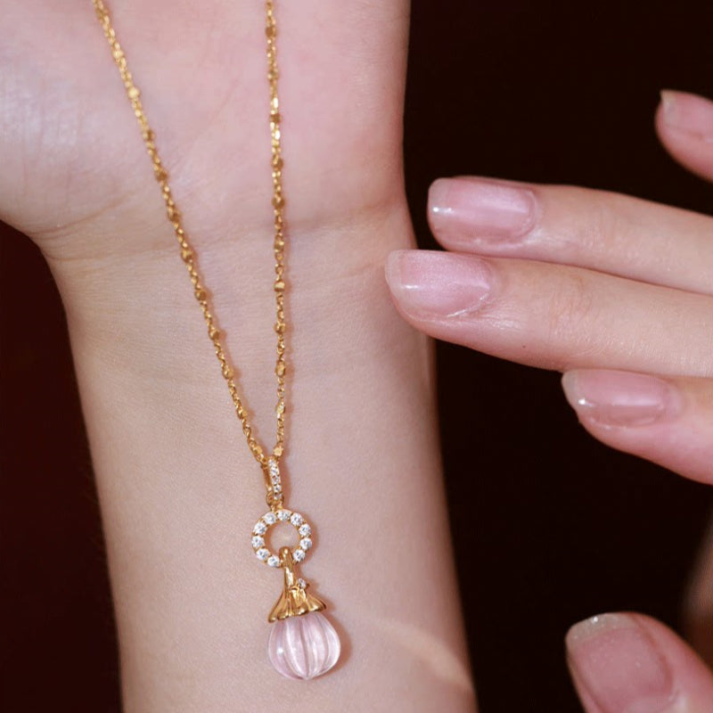 Flacon de parfum en quartz rose et quartz clair – Amour et Clarté