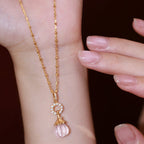 Flacon de parfum en quartz rose et quartz clair – Amour et Clarté