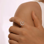 Bague ouverte Étoile et Lune – Portez votre fortune sous le ciel