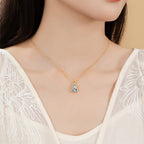 Birthstone Necklace for 12 Months, Lucky Fortune Pendant Birthday Gift for Her