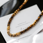 Natural Tiger Eye Stone Necklace — Fashionable Light Luxury Layered Choker Necklace