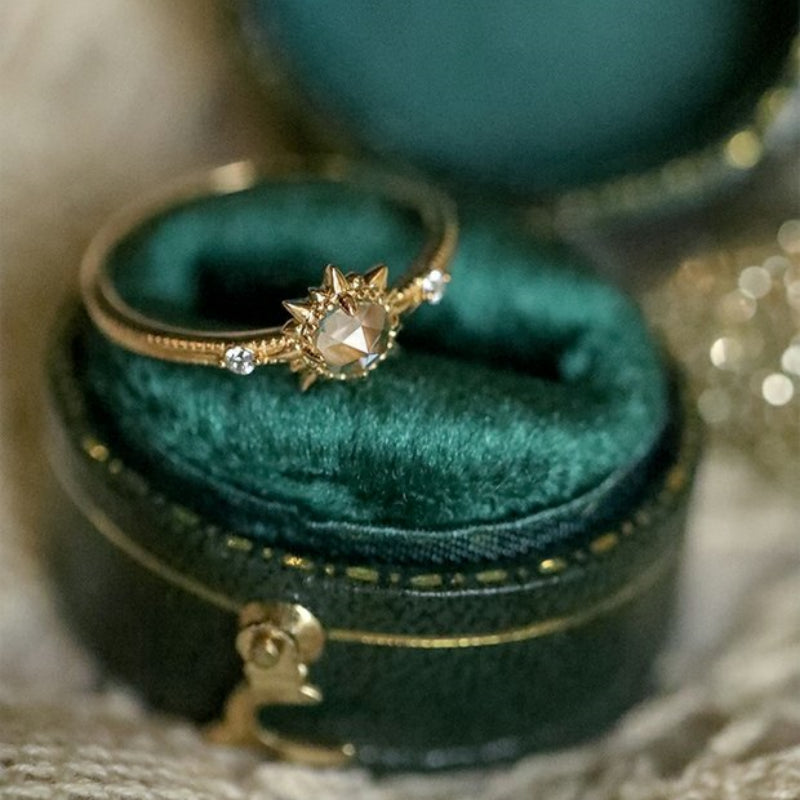Bague en cristal naturel transparent – Clarté, Équilibre & Bonne Fortune