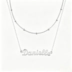 Collier personnalisé en argent pur S925 avec pendentif lettre - Collier prénom anglais