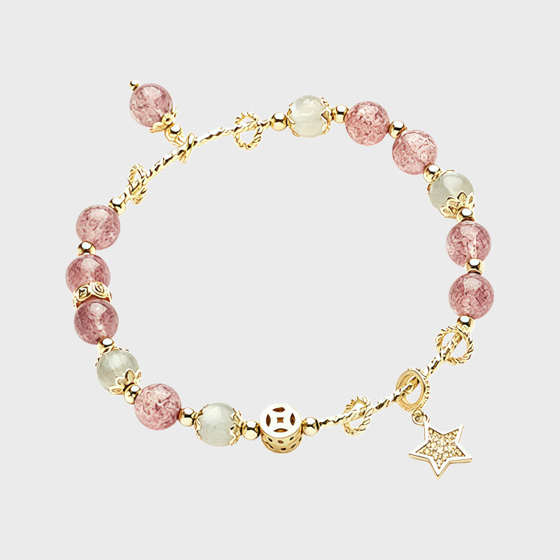 Shining Star Strawberry Quartz Bracelet