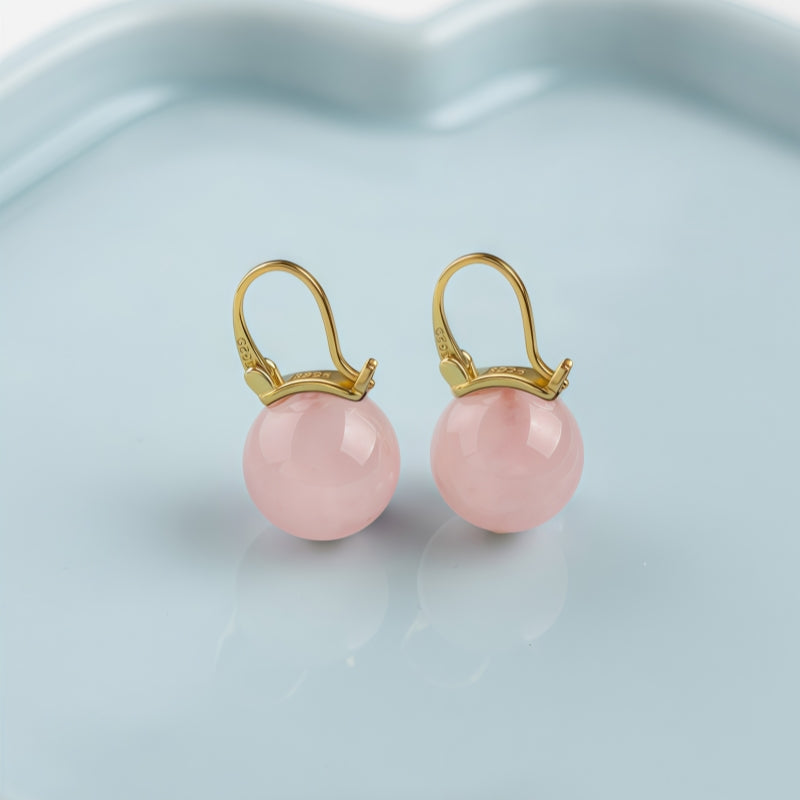 Natural Pink Crystal Earrings - Nirvana Calm