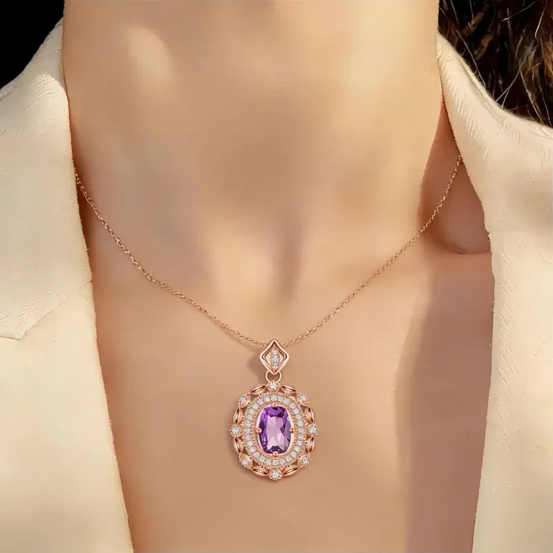 Lavender Glow Natural Crystal Necklace