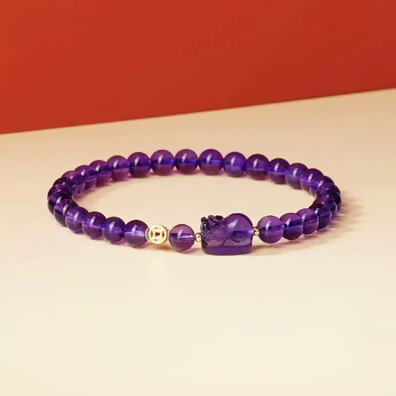 Purple Pi Xiu Natural Crystal Bracelet