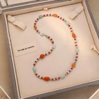 Collier en cristal de quartz clair Pendentif facetté irrégulier