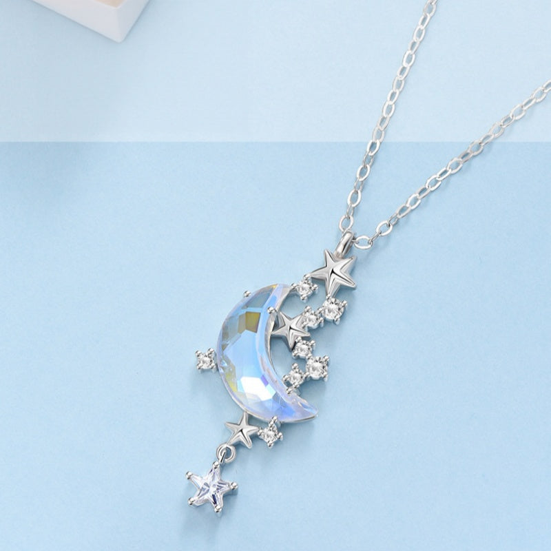 Endless Starry Night Necklace - Moon Star Amulet for Good Luck