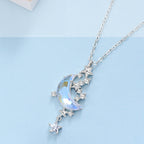 Endless Starry Night S999 Necklace - Moon Star Amulet for Good Luck