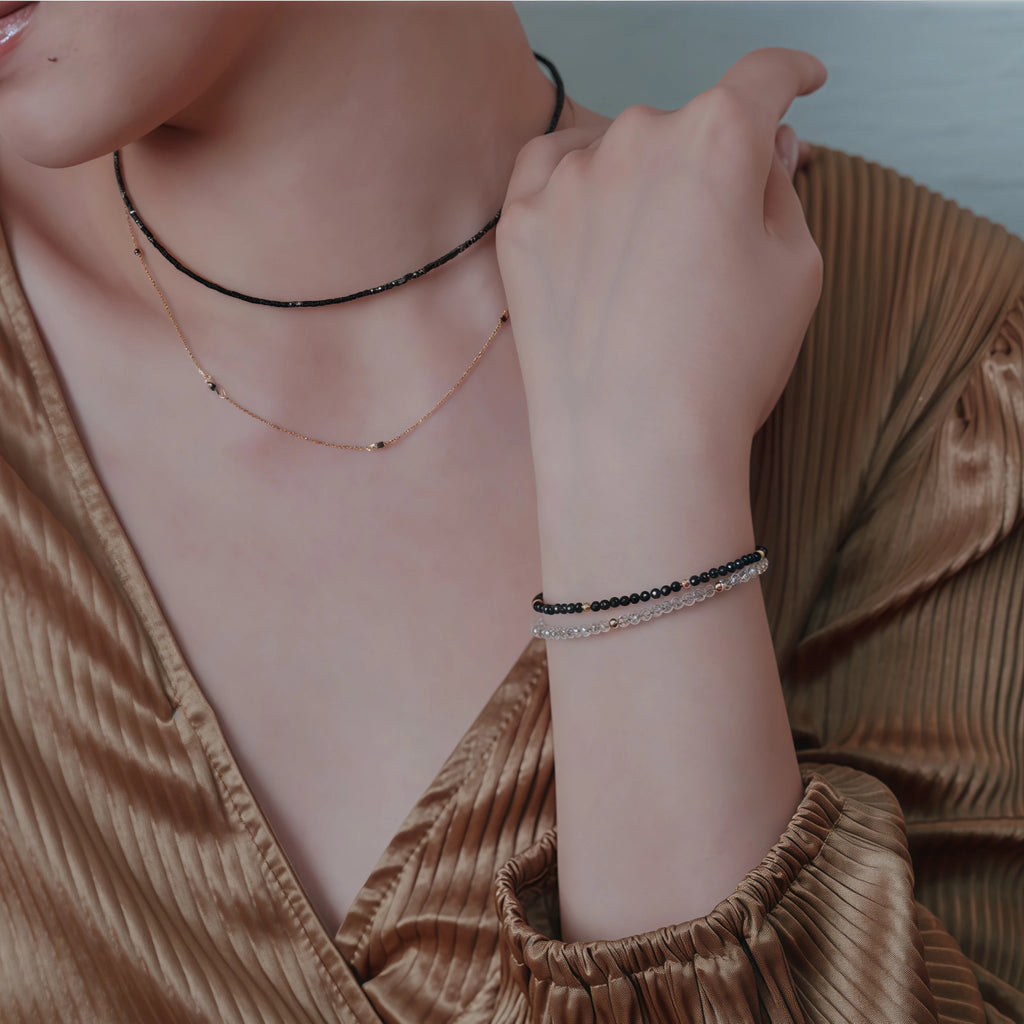 Collier en cristal naturel couronne vintage