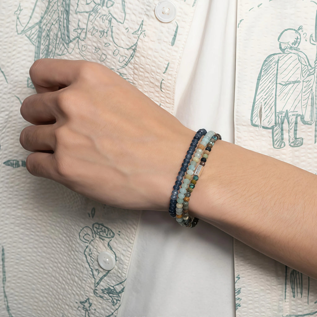 Multicolor Natural Gemstone Beaded Bracelet - Sharpen Insight Inspire Bravery