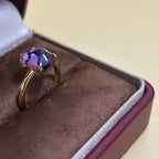 Bague en améthyste naturelle irrégulière – Calme l'esprit, approfondit l'intuition, attire la paix