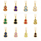 Birthstone Necklace for 12 Months, Lucky Fortune Pendant Birthday Gift for Her