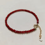Natural Garnet Beaded Bracelet - Lucky Red String